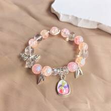 3pcs Fashionable Gradient Beaded Dragonfly Pendant Bracelet, Suitable For Women's Daily Wear - Blue + Purple + Pink Yellow - View 2