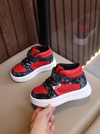 Kids High Top Sneakers, New Fashion Children Sports Shoes, Korean Style Boys Casual Sneakers, Girls & Babies Soft Sole Shoes, Infant Athletic Shoes