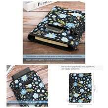 Book Sleeve Book Cover Floral Printed With Zipper Washable Fabric Teen Adult Book Lover Teacher Student Medium, 11x 8. Inch - 藍花 - 查看 1