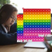 Math Games Fidget Toy With Push Bubbles For Numbers 1-100 & 1-200 Practice, A Quick Push Activity For Educational Mathematics Learning And Teaching Toys For Kids Age 3+ As Classroom Gifts.