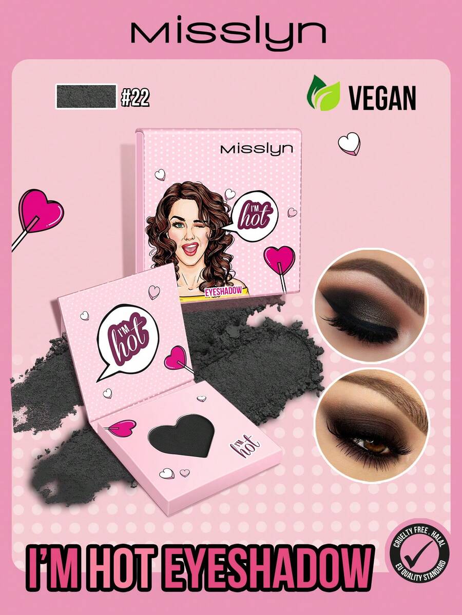 Misslyn This "I'm Hot" Eyeshadow, In Solid Color/Multi-Color, Provides Even Color Payoff, Smooth And Blendable Application, Allowing You To Create Multi-Dimensional Eye Makeup Looks. With Matte, Pearl, And Glitter Finishes, It Offers High Color Intensity And Long-Lasting, Smudge-Proof Wear. Easy To Pair, Compact And Portable Packaging.