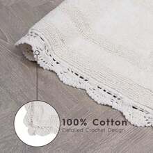 Crochet Cotton 17x24 in. Bath Rug Ivory - Marfil - Ver 4