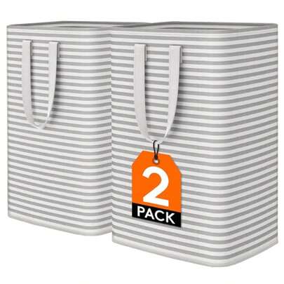Cesto De Ropa Sucia Grande Plegable De 75 L 3 Color Polvo Gris Cestos para Lavandería Plegables de Gran Capacidad, Cestas de Almacenamiento de Ropa para Dormitorio