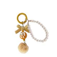 Faux Pearl Strings Bow-Shaped Colorful Pom-Pom Handcrafted Keychains Bag Pendants Cute Charm Accessories For Women And Girls, Adorable Handcrafted Trinket Charms For Back-To-School Bags, Keys, Purses, Phone Straps, Gifts And Stocking Stuffers, Festive Holiday Party Favors, Fall Winter Everyday Cute Details, Lightweight Decorative Bag Charms For Travel And Daily Use - Multicolor - View 13