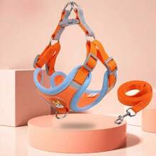 Chest Harness And Leash Set For Dogs And Cats – Comfortable, , And Adjustable For Small And Medium-Sized Pets. - 橘色 - 查看 12