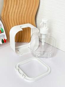 1pc Refillable Transparent Plastic Soap Dispenser Bottle - Pump Container For Lotions And Hand Wash, Fragrance-Free - Multicolor - View 4