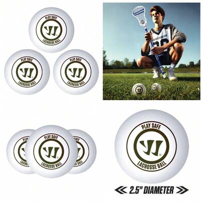 Recreational Lacrosse Training Balls 3 Pack White Rubber Practice Balls With Mesh Storage Bag