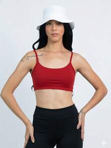 Moderna & Slim Top Academia Atcinha Fitness Com Cruzada Nas Costas - Zero Transparência - Suplex Power - 紅色 - 查看 2