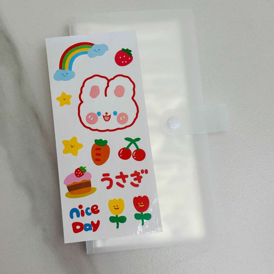 120格大容量卡片收藏册 - 适合存放照片、明信片、电影票和小件收藏品，是娃娃爱好者和娃娃收藏家的理想之选 - 附赠可爱封面贴纸 - 白色 - 查看 1