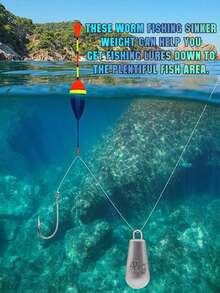 GOTURE 10pcs Fishing Sinker With Loop And Droplet Type Sinker, Suitable For Bottom Fishing With Sinker, Used For Sea Bass, Seawater And Freshwater Fishing Gear