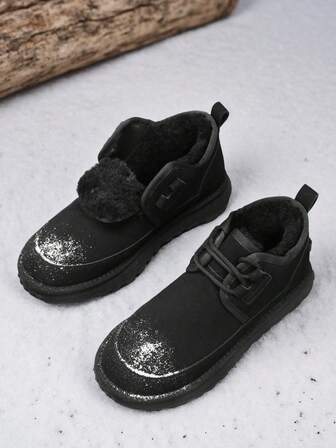 Botas de nieve de invierno cálidas, nuevas botas de exterior de media altura simples para hombres, botas de senderismo con forro grueso, cálidas, resistentes al frío, cómodas, casuales, de suela gruesa, estilo retro