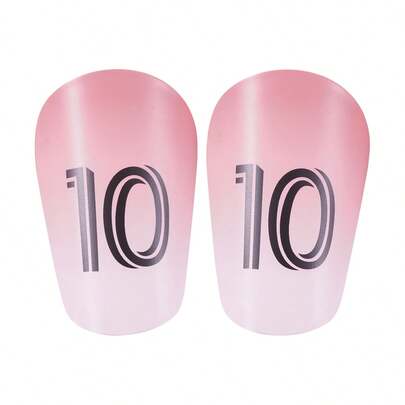 1 Pair Mini Master Pink & White #10 Football Shin Guards, Adult Slip-On Leg Protectors - Thick & Durable Mini Soccer Shin Pads, Suitable For All Seasons