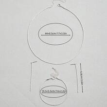 Fashion Shining Crystals Collarbone Necklace Bracelet Set; Luxury Simple Temperament Necklace Two-Piece Set - G-308 - 查看 5