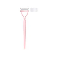 Eyelash Comb Separator Stainless Steel Pink Long Handle Eye Lash Separator Eyelash Definer Mascara Comb Applicator With Cover Arc Designed(1PC) - 粉色 - 查看 8