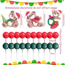 ROARING GOOD TIME Decorazione per torta a forma di orso di Natale, decorazione per torta a forma di orso di Natale, decorazione natalizia, decorazione natalizia per Natale - Multicolore - Visualizzare 8