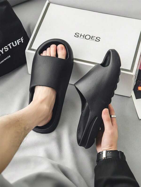 Comfortable EVA Slippers, Thick Sole Strap Slides, Casual Sandals For Summer Outdoor Wear