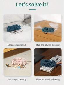 Mini Duster Brush, Retractable & Bendable For Home & Car Cleaning, Chenille & Stainless Steel - Multicolor - View 8