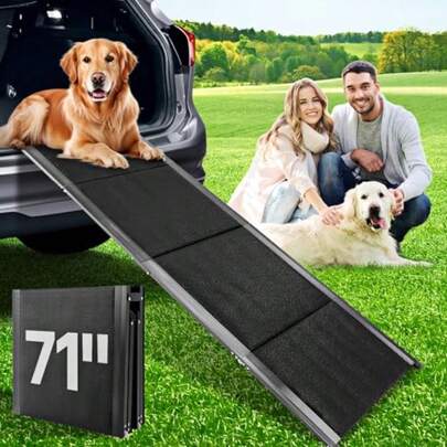Dog Ramp For Car 180cm Extra Long Folding Dog Ramps Pet Ramp For Large Dogs With NonSlip Rug Surface Portable Dog Steps Up To 180LBS Outdoor PetRamp For Car SUV Truck