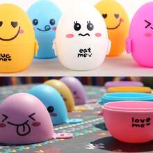 5件套便携式鸡蛋收纳盒，户外露营鸡蛋杯架，卡通鸡蛋盒，鸡蛋运输容器，鸡蛋储物盒，户外旅行和徒步旅行用鸡蛋保护收纳盒