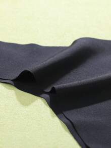 7pcs/Set Women's Solid Black Thong Panties, Comfortable Fabric Sexy Low Waist Black Solid Color Underwear - Black - View 5