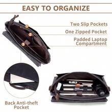 Vaschy Large Waxed Canvas Leather Messenger Bag For Men Vintage Laptop Bag Satchel Business Briefcase Shoulder Bag For Wrok Travel Ftis 17in Laptop Gray - 適合灰色17吋筆記型電腦 - 查看 2