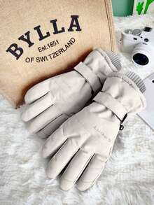 1 Pair Unisex Professional Ski Gloves, Touchscreen Warm Windproof Waterproof Cold-Proof, Lightweight Hand Warmer, Suitable For Fashionable Sports Skiing, Snowboarding, Outdoor Winter Activities, Winter Ski Gloves, Great Gift For Thanksgiving And Christmas