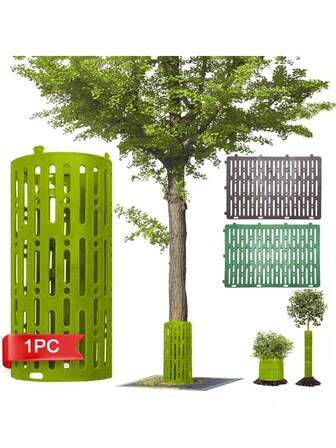 1/6个装大型多色塑料树木保护罩 - 耐用、加高加宽的树皮保护罩，通风设计，促进树木健康生长，是幼树保护的理想选择，植物保护装备|可连接的树木保护罩|耐用塑料材质，植物保护罩