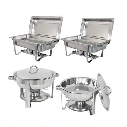 2 Pack 8 Qtandamp;5 Qt Chafing Dishes Stainless Steel Tray Buffet Catering Chafers