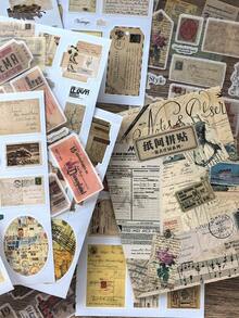 20sheets Vintage Sticker Book Plant, Mushroom & Farm House Series Made Of Pvc And Washi Material For Ins Style Retro Hand Account Diy Decorative Decals Papercraft Collage Scrapbooking Sticker Book School Supplies,Back To School