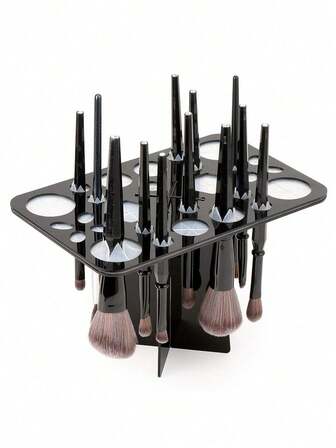 1pc Makeup Brushes Drying Rack, Brushes Dryer, Collapsible 28 Slot Acrylic Brush Holder Stand Tree Tray Support Display For Makeup Artist Acrylic Nail Brushes Makeup Lovers