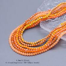 Perline in vetro di cristallo a faccetta Rondelle di circa 4mm, colore di rivestimento, 6 fili / sacchetto, circa 720 pezzi, perline sfuse spaziatrici per la fabbricazione di gioielli fai-da-te, accessori per braccialetti, collane e accessori per abbigliamento