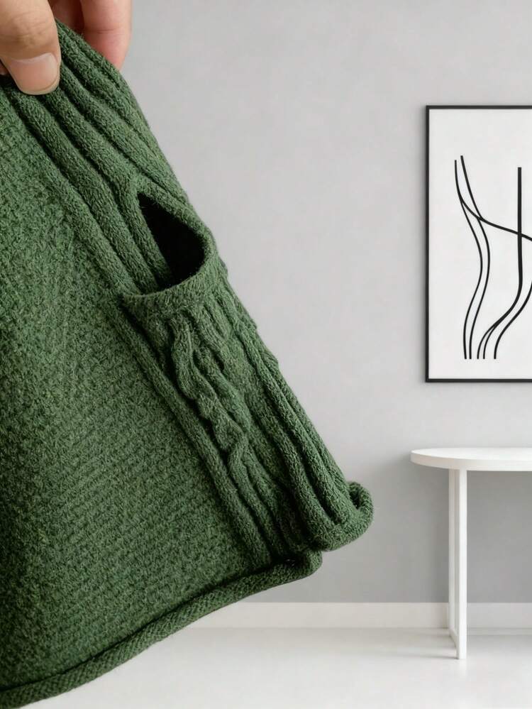 Women's Knit Sweater & Wide-Leg Pants Set - Multiple Colors, Ultra-Soft Warm Fabric,  Casual Two-Piece Outfit For Fall/Winter Coziness! - Green - View 4