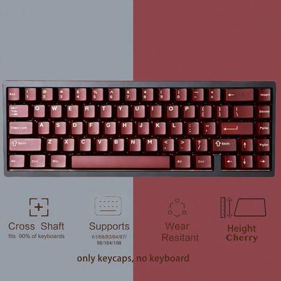 118 Keys Classic PYGA Semi-Transparent Keycaps, Cherry Profile ABS Material Suitable For Gateron MX Switches, Fit For 60%/65%/75%/100% Mechanical Keyboards, Perfect Gift Choice, Super Practical, High Efficiency, Ideal Gift For Friends, Creative And Unique