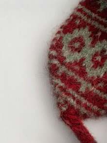 Diadema/bufanda tejida con diseño de copos de nieve y muñeco de nieve para Navidad, orejeras reversibles y cálidas con lazo, cubremanos de invierno acogedores, orejeras tejidas de moda para mujer