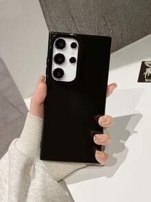 Simple Solid Color Soft Silicone Phone Case, Matte Black Color, Shock-Proof And Drop-Resistant, Compatible With IPhone 11/13/16/16 Pro Max/17/17 Pro Max And Galaxy Series, Suitable For Personal Use Or As A Gift - Black - View 6