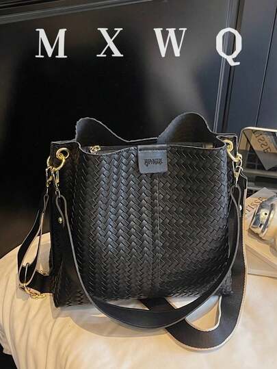 女士大容量手提包，新款纯色高端休闲通勤斜挎单肩包