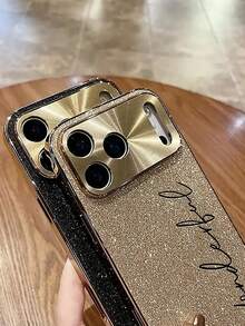 Personalized Initial Name Phone Case, Compatible With IPhone 17/16/15/14/13 Pro Max, Electroplated Starry Glitter Inlaid, Suitable For IPhone 17 Pro Max, Anti-Fall And Scratch, Lens Protection, Ideal Gift For Christmas And Holidays