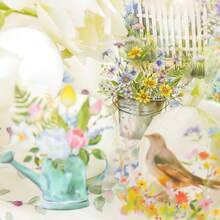 CANDY POETRY 40pcs/Pack Floral Countryside Stickers, Creative Aesthetic Sticker Decals, DIY Decorative Scrapbooking Craft Materials, Holiday Gifts, Personalized Scrapbook School Supplies - Green - View 8