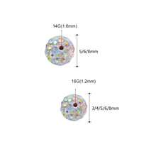 5pcs 3-8mm Internal Thread 1.2/1.6mm Internally Threaded Lip/Cartilage/Septum Rings With Paved Mud Ball Charms, DIY Jewelry Accessories