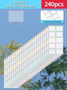 Customized 30/60/120/240/360/480pcs Transparent Waterproof Name Labels - White/Clear/Holographic/Rainbow Customized Stickers, Various Sizes Of Labels, Customizable Text,Office Decor