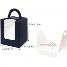 Bakepacker Auto-Up Individual Cupcake Boxes With Window 25 Count Pink Single Cupcakes Box 3.6 X 3.6 X 4.3inch Cupcake - 黑色 - 查看 6