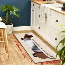 1pc Soft Plush Sausage Dog Pattern Pet Rug, Faux Wool Material, TPR Non-Slip Backing, Suitable For Bedroom, Kitchen, Living Room, Bathroom And Laundry Room, All Season Autumn/Winter Home Holiday Decor Carpet, Machine Washable, Cute Dachshund Pattern Rug, Can Be Used As Christmas, Housewarming Or Thanksgiving Gift! - Multicolor - View 8