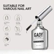 GAOY 16ml Nail Foil Glue, High Adhesion Foil Transfer Gel For Nail Art Stickers, Soak Off UV Light Cure Gel Nail Polish - 1 - 查看 7