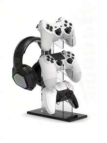 1 pieza Soporte universal de acrílico para auriculares, soporte de escritorio desmontable para teléfonos/mandos de juego/electrónica/consolas/gamers/PlayStation/accesorios - Multicolor - Ver 20