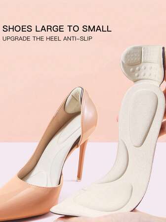 1 par de almohadillas para talón de esponja transpirable con agarre antideslizante, forro de plantilla recortable para zapatos de mujer con ajuste holgado, mejora la comodidad de uso