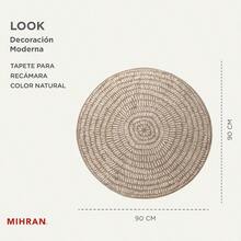 Mihran Alfombra para Sala Estilo Moderno Alfombras para Recamara Natural Decoración Hogar Moderno Versátil y Facil de Lavar Tapetes para Sala de Pelo Corto Sintetico 90X90 cm - Ataúd Vera - Ver 2