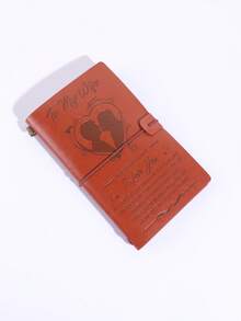 Leather Diary For Granddaughter - I Will Always Be With You, Elastic Strap Closure, Refillable Pages, Can Store ID Card, 19.5 Cm X 12 Cm, The Best Gift For Christmas, Graduation, And Birthdays, Portable Notebook