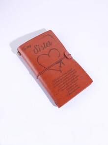 Leather Diary For Granddaughter - I Will Always Be With You, Elastic Strap Closure, Refillable Pages, Can Store ID Card, 19.5 Cm X 12 Cm, The Best Gift For Christmas, Graduation, And Birthdays, Portable Notebook