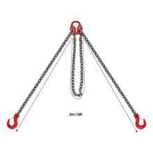 ZhdnBhnos Chain Sling, 5/16 Inch X 10Ft Lifting Chains With Hooks, G80 Engine Chain Hoist, 5 Tons/11,000lbs With 2 Leg Grab Hooks For Mining, Machinery, Ports, Building (Red) - Variant2 - View 3