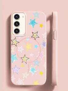 Funda magnética mate para teléfono con pentagrama en toda la superficie para Samsung Galaxy S22+ S23+ S22 Plus S23 Plus S22 Ultra S23FE S23 Ultra, funda protectora de TPU suave y resistente a los golpes. - Negro - Ver 5